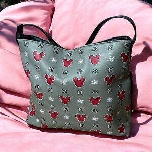Disney Mickey Mouse Shoulder Bag Gray - Worn 11x14x4”